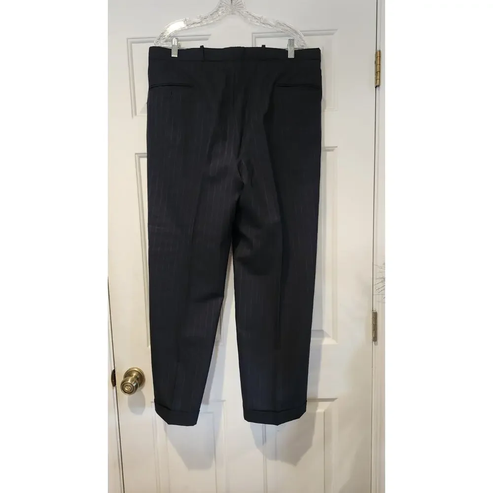 Tom James Of America Classic Men's Pinstripe Suit 41R 38x29 Mt107